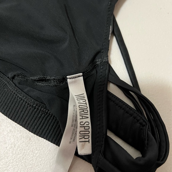 Victoria's Secret Black Sports Bra with White Lettering - Picture 5 of 8